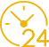 Icon of a clock representing that our online police checks are available 24 hours per day.